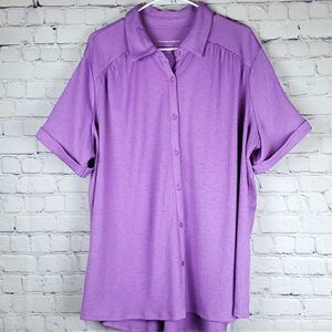 Woman Within Lilac Button Up Shirt Size 22/24